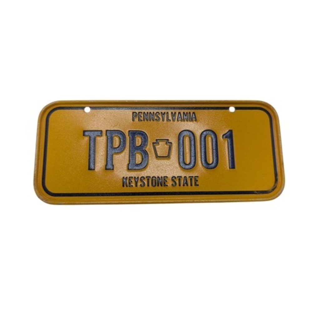 1979 Wheaties Pennsylvania Keystone State Metal Mini Bicycle License Plate